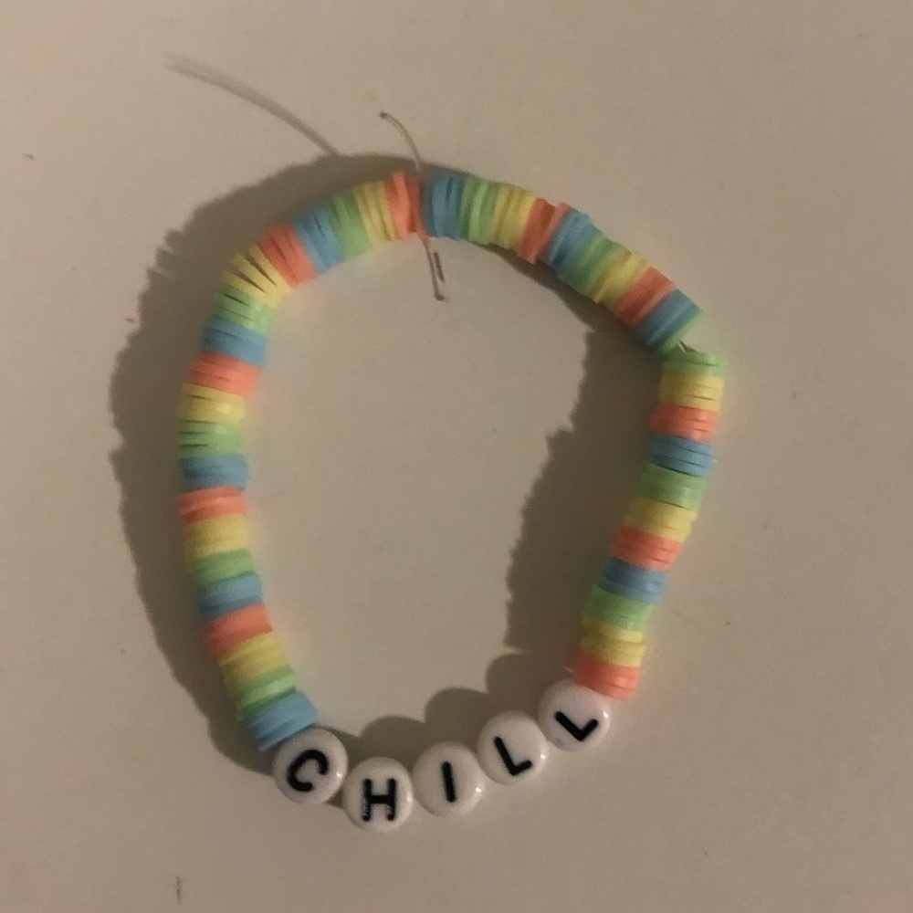 multi colored clay bead bracelet